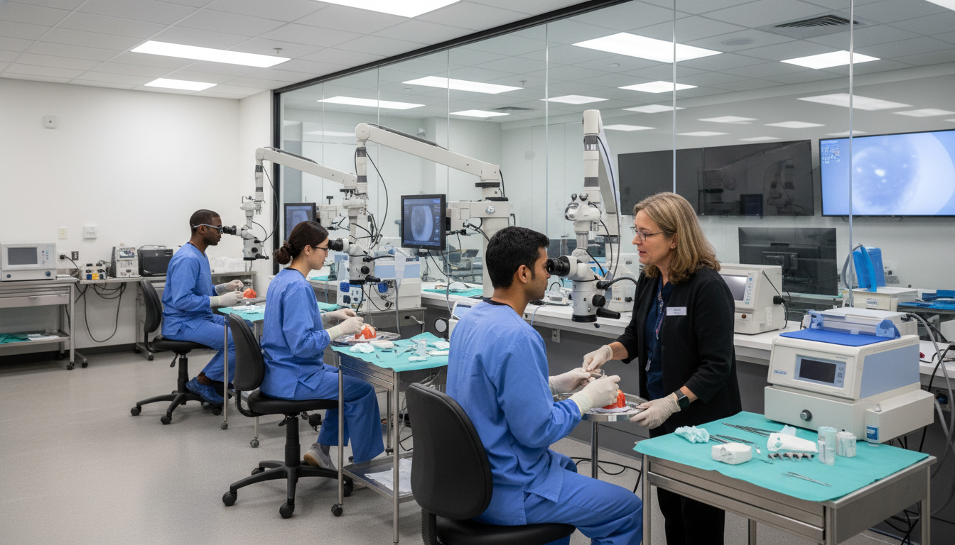 Ophthalmology fellows in microsurgery training lab Ophthalmology fellows in microsurgery training lab - ophthalmology residency for H-1B Sponsorship Programs in Ophthalmology: