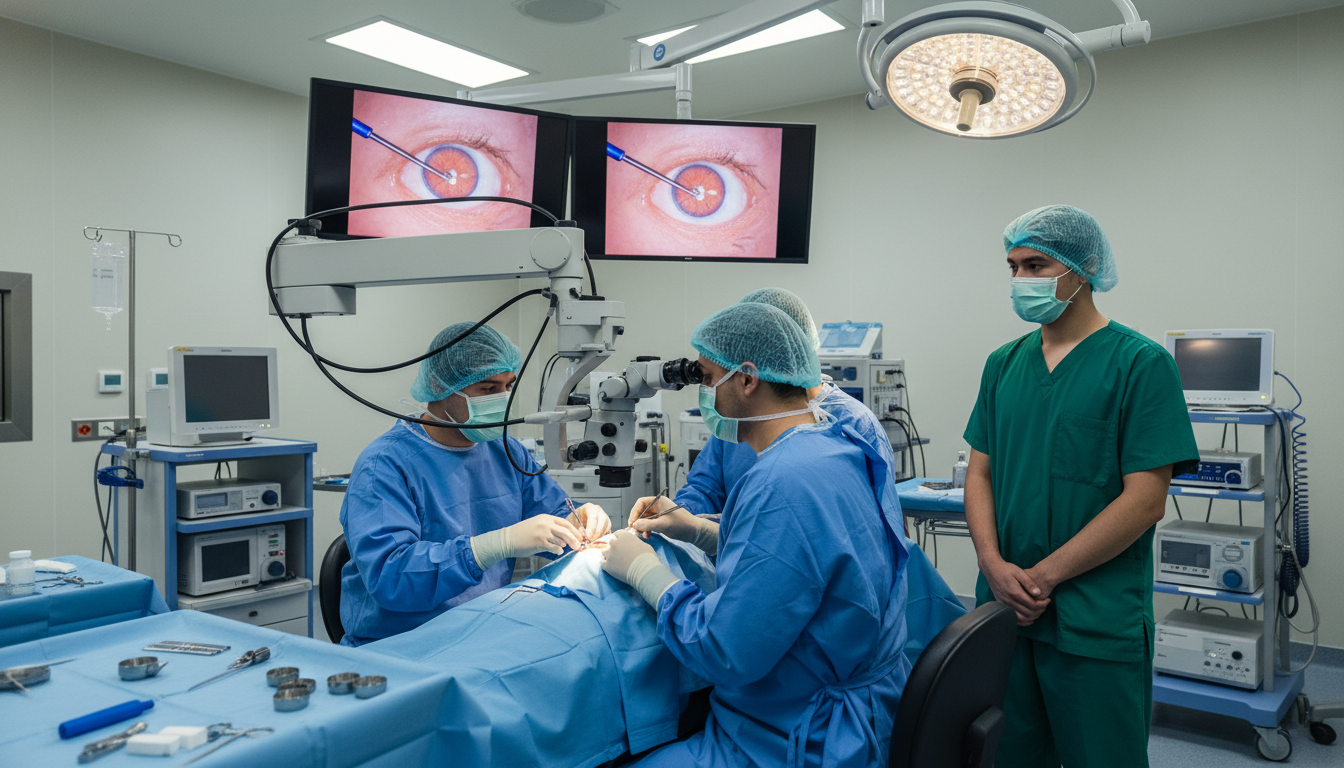 Medical student observing ophthalmic surgery in operating room Medical student observing ophthalmic surgery in operating room - ophthalmology residency for Medical Shadowing Experience in