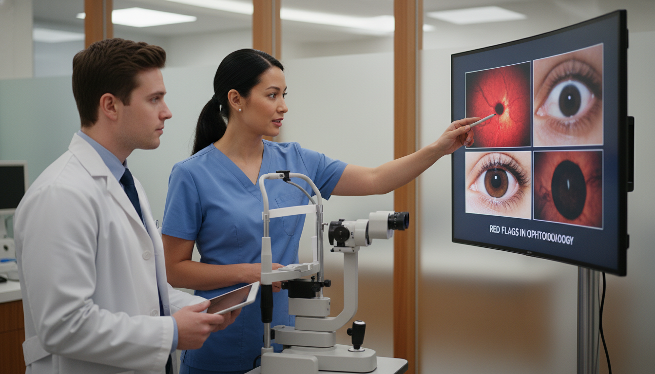 Ophthalmology resident receiving feedback from attending Ophthalmology resident receiving feedback from attending - ophthalmology residency for Addressing Red Flags in Ophthalmology: