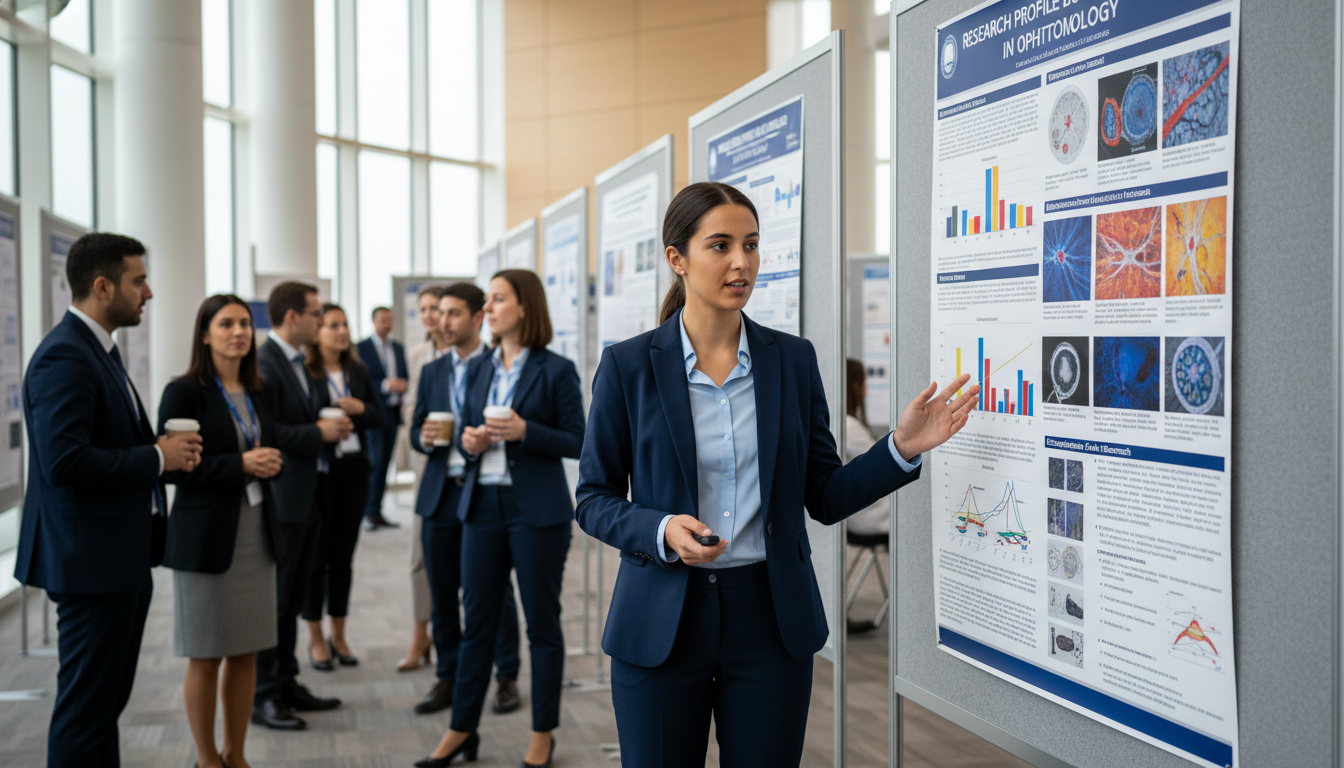 Medical student presenting ophthalmology research poster Medical student presenting ophthalmology research poster - ophthalmology residency for Research Profile Building in Ophthalmo