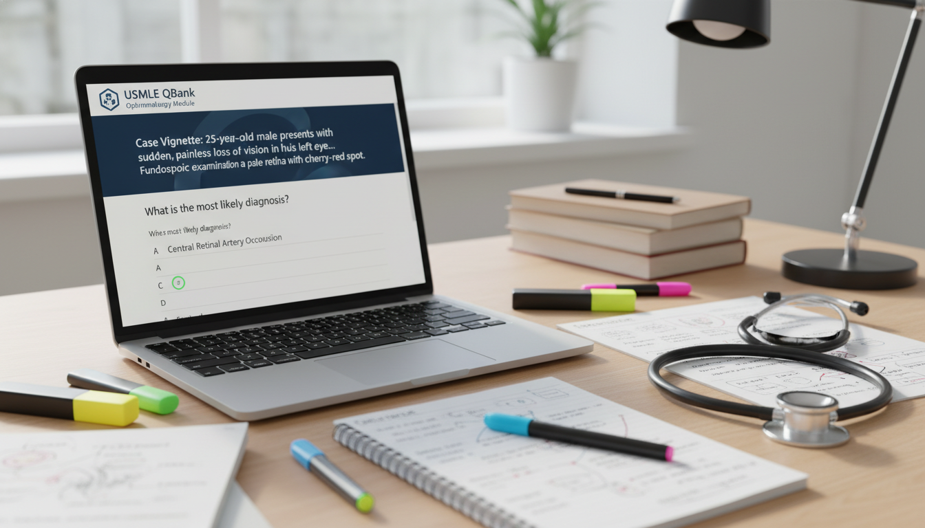 Question bank and notes for USMLE Step 2 CK ophthalmology preparation - ophthalmology residency for USMLE Step 2 CK Preparati