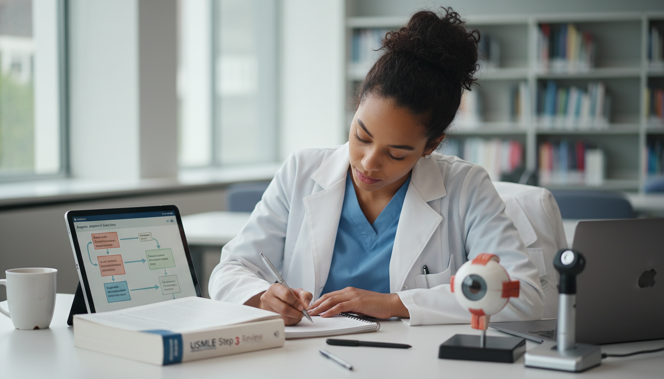 Ophthalmology resident taking notes on general medicine concepts Ophthalmology resident taking notes on general medicine concepts - ophthalmology residency for USMLE Step 3 Preparation in Op