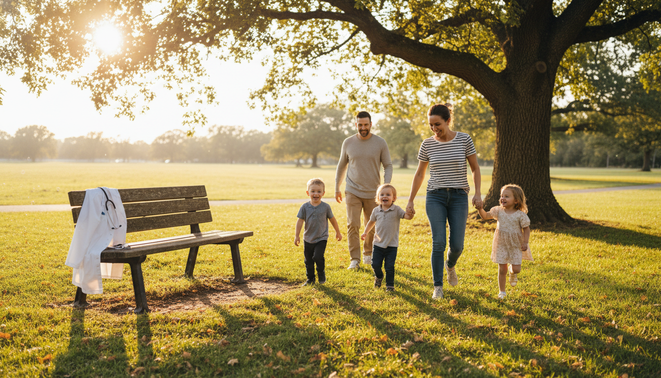 Ophthalmologist enjoying family time outside the hospital environment Ophthalmologist enjoying family time outside the hospital environment - ophthalmology residency for Work-Life Balance Assessm