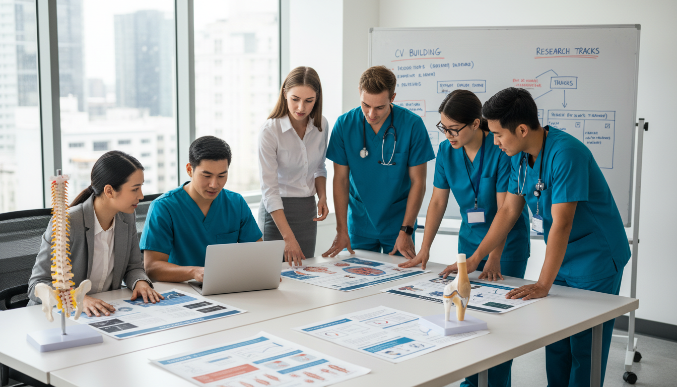 Orthopedic surgery residents collaborating on research and CV building Orthopedic surgery residents collaborating on research and CV building - orthopedic surgery residency for CV Building in Orth