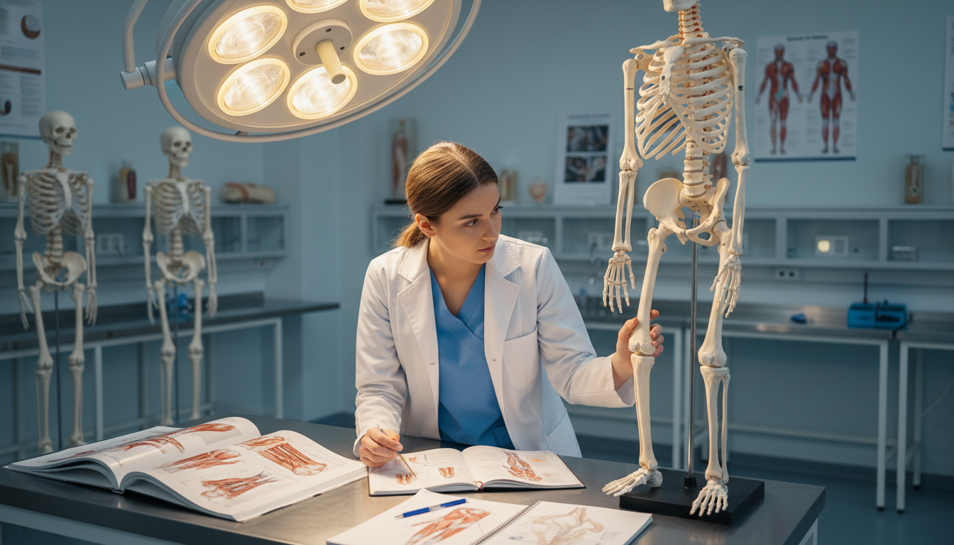 Medical student studying musculoskeletal anatomy Medical student studying musculoskeletal anatomy - orthopedic surgery residency for Surviving First Year of Med School in Ort