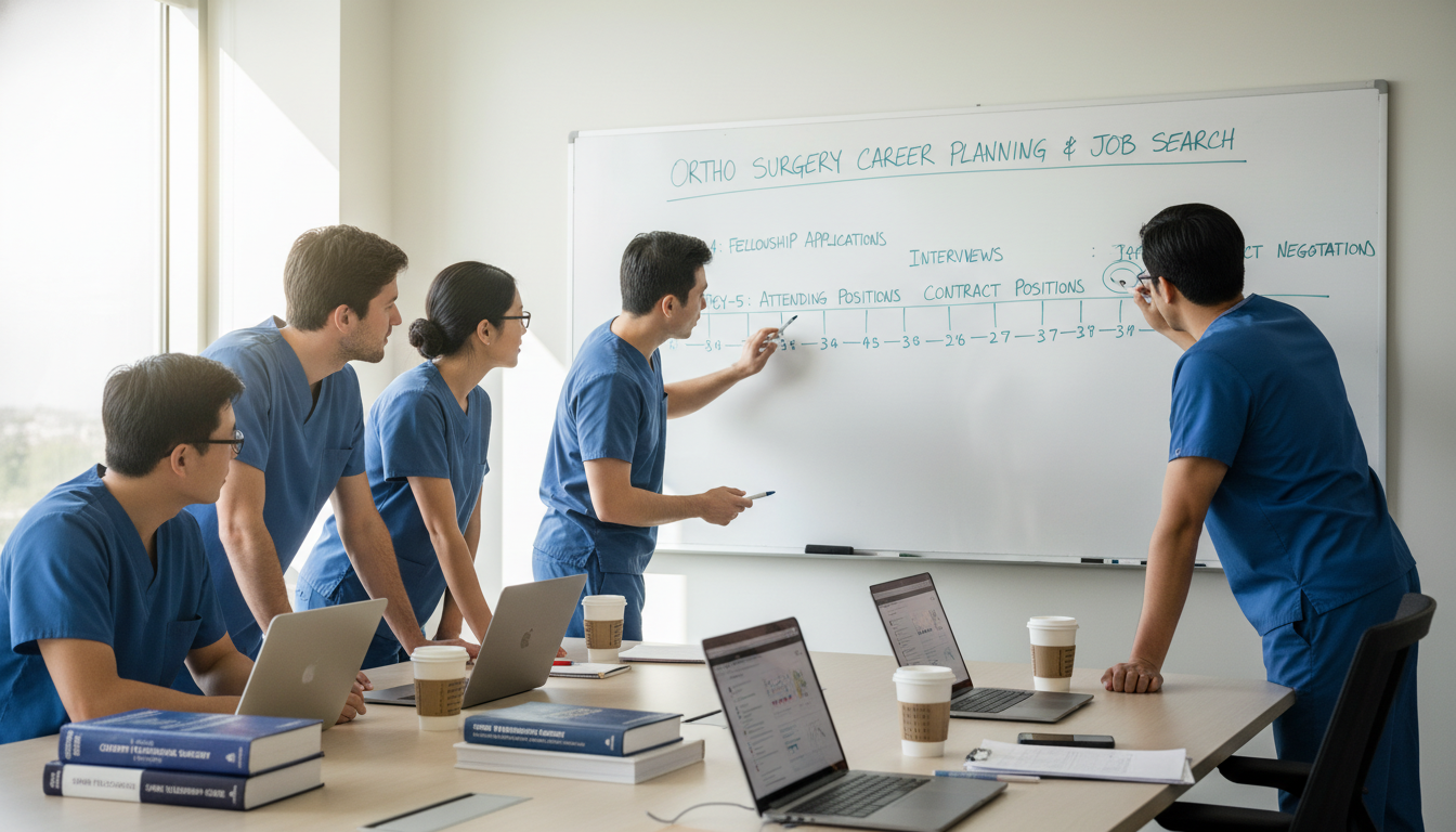 Orthopedic surgery residents planning their career timelines - orthopedic surgery residency for Job Search Timing in Orthoped