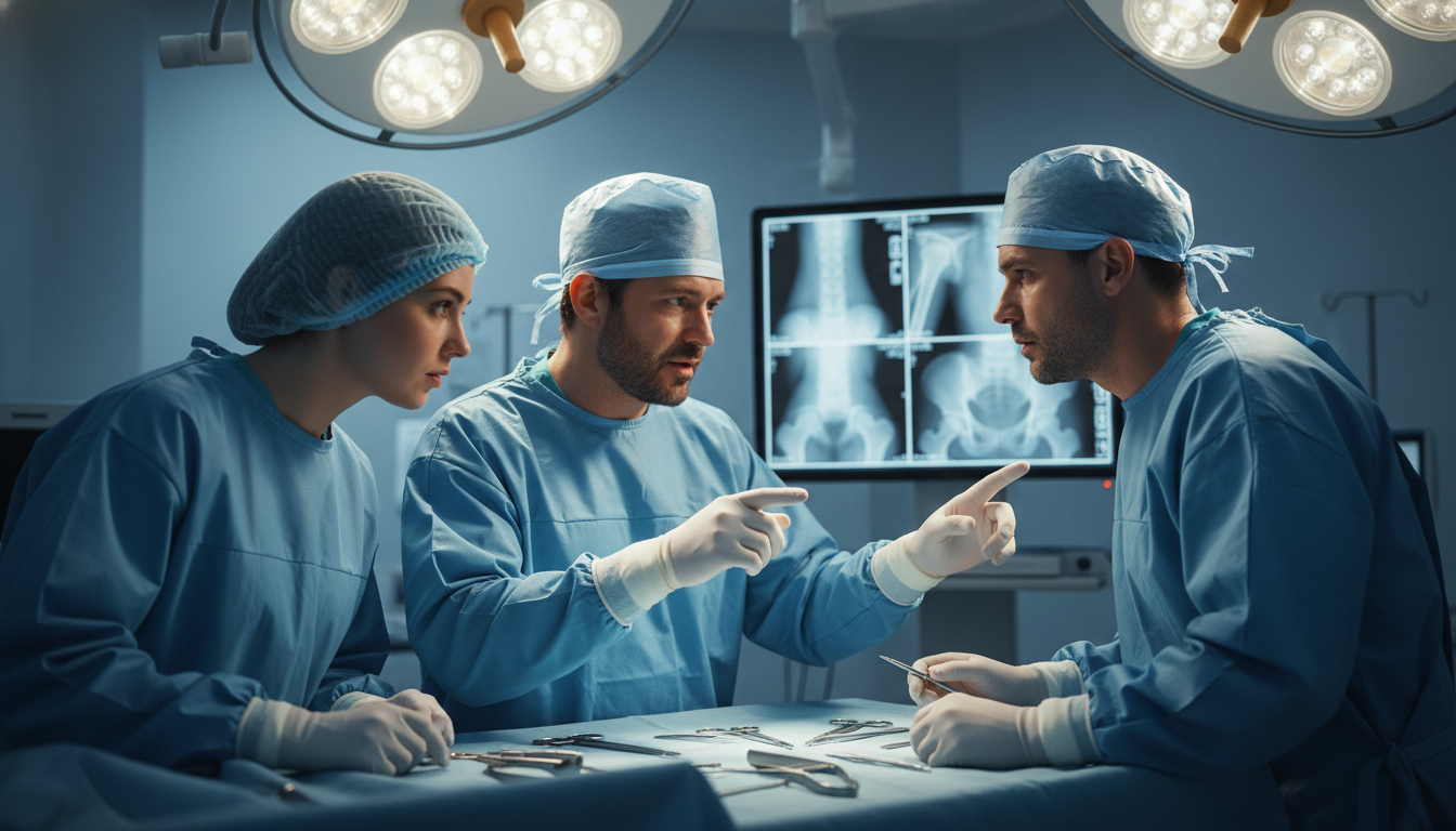 Orthopedic surgery team working with a medical student in the OR - orthopedic surgery residency for Low Step Score Strategies