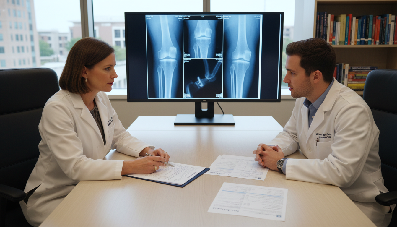 Orthopedic surgery resident and attending reviewing applicant performance metrics - orthopedic surgery residency for Step Sco