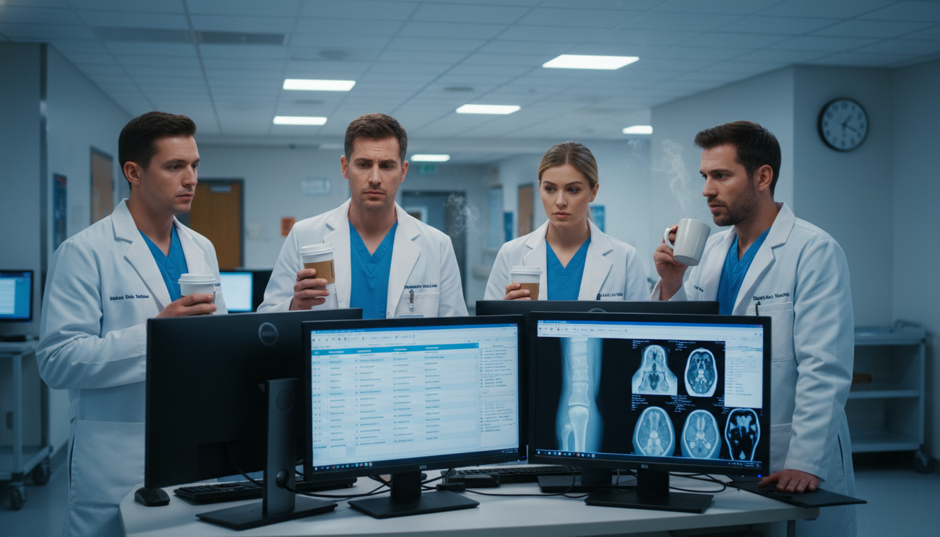 Orthopedic surgery residents during morning sign-out Orthopedic surgery residents during morning sign-out - orthopedic surgery residency for Work-Life Balance Assessment in Ortho