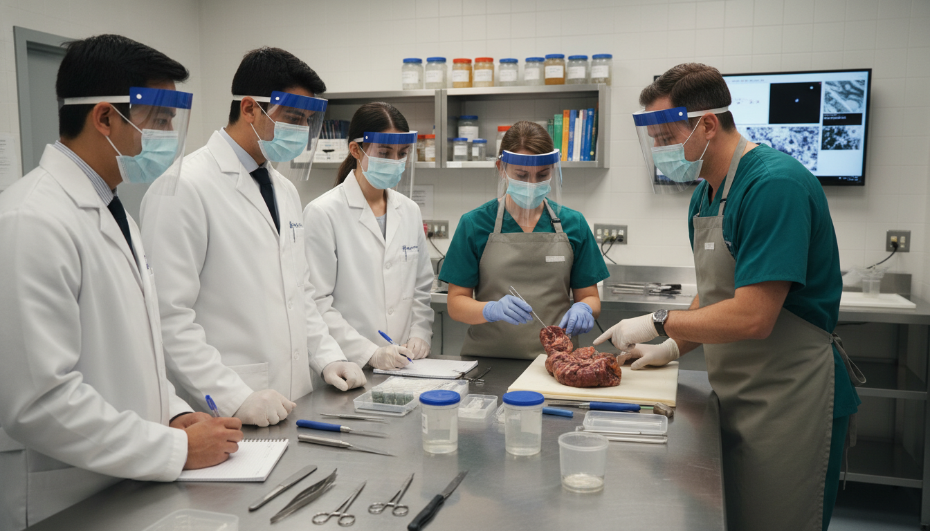 Medical students observing surgical pathology grossing Medical students observing surgical pathology grossing - pathology residency for Excelling in Clinical Rotations in Pathology