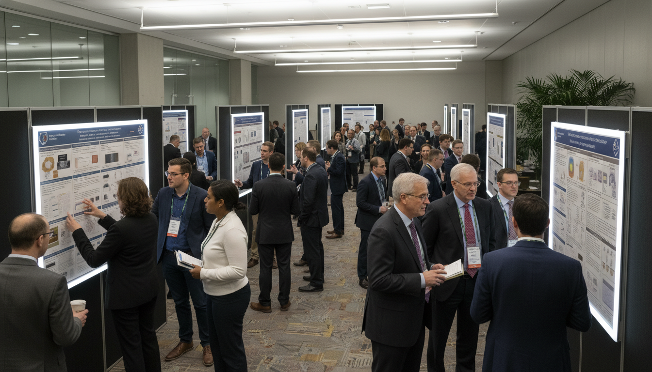 Pathology residents presenting research at a poster session Pathology residents presenting research at a poster session - pathology residency for Networking in Medicine in Pathology: A