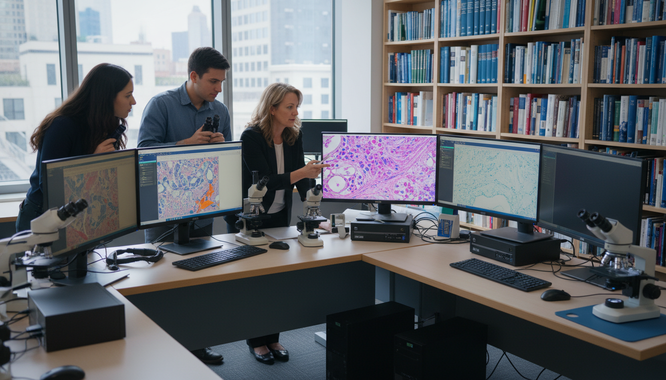 Pathology residents discussing cases in a sign-out room Pathology residents discussing cases in a sign-out room - pathology residency for How to Research Programs in Pathology: A Co