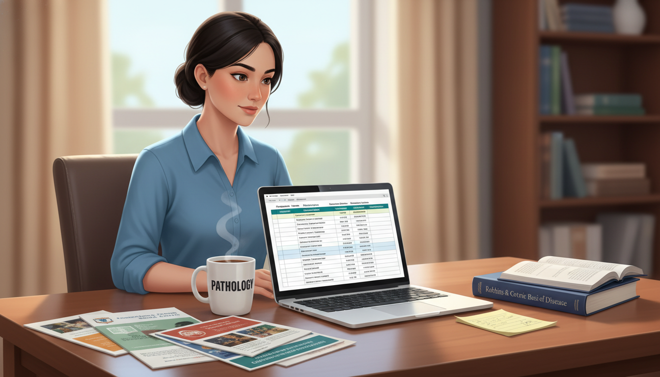 Pathology resident planning residency applications on laptop - pathology residency for Program Selection Strategy in Patholog