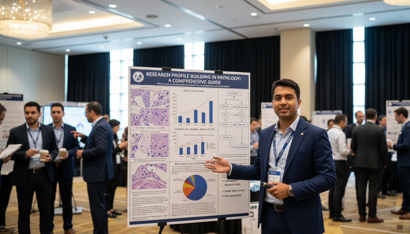Pathology resident presenting a research poster Pathology resident presenting a research poster - pathology residency for Research Profile Building in Pathology: A Comprehen