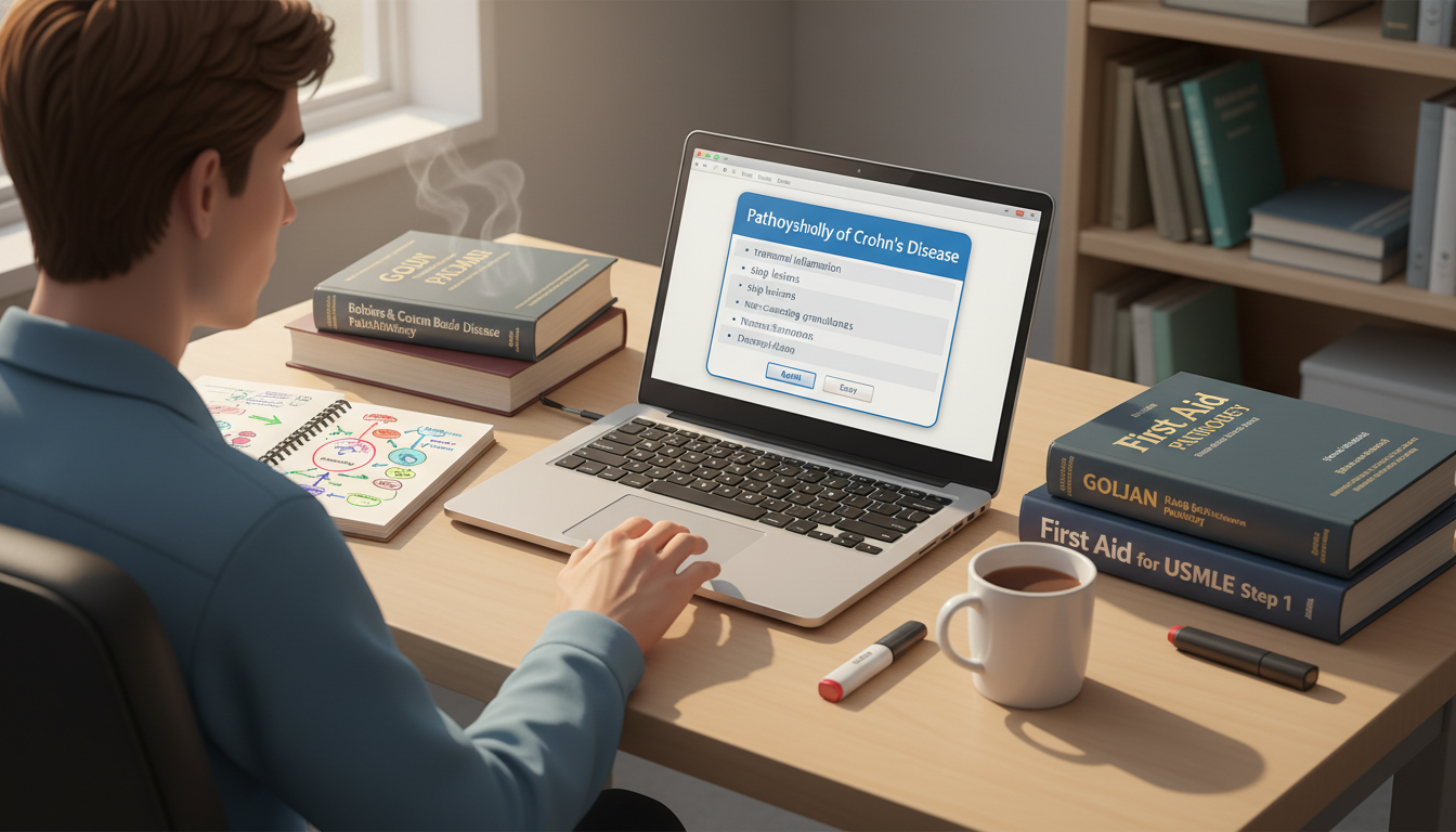 Medical student using spaced repetition for USMLE Step 1 pathology - pathology residency for USMLE Step 1 Preparation in Path