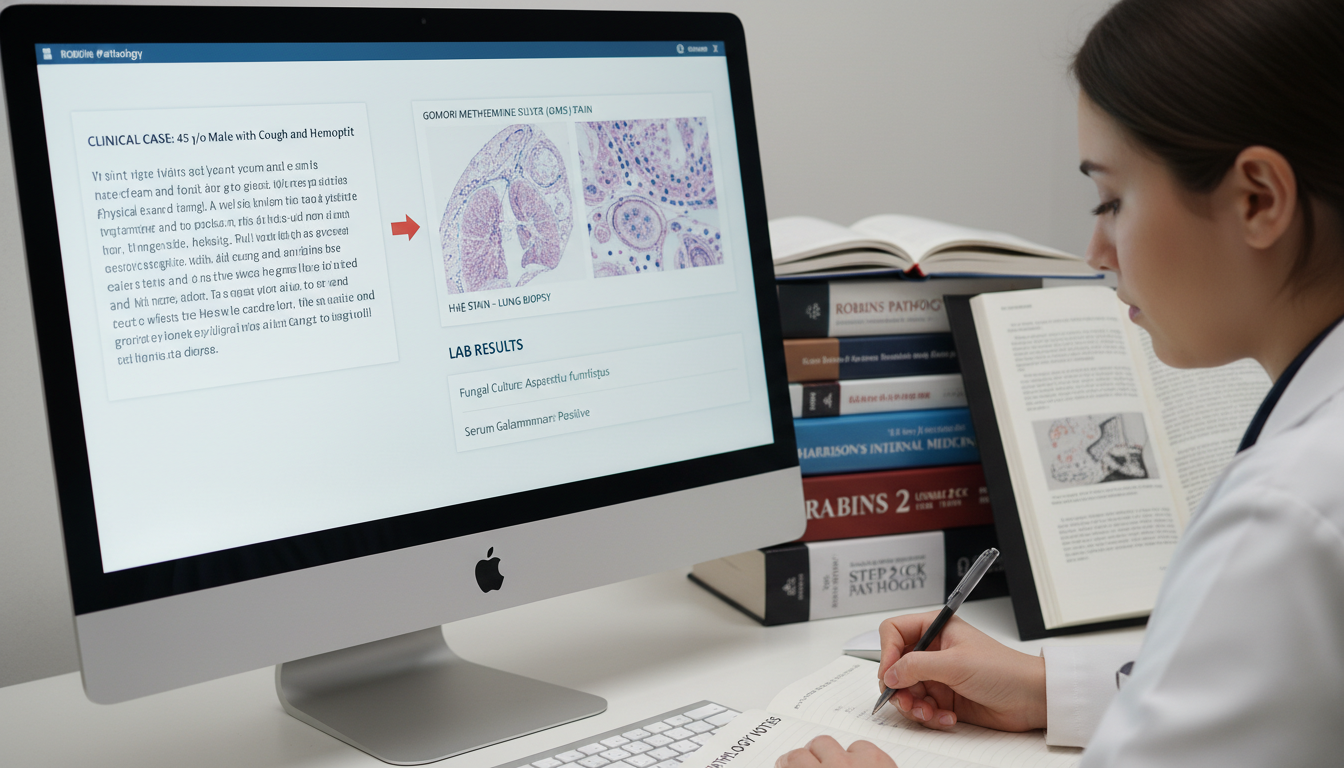 Clinical vignette and pathology integration on screen - pathology residency for USMLE Step 2 CK Preparation in Pathology: A C