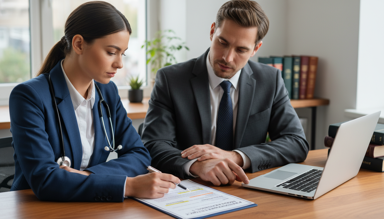 Attorney and pediatrician reviewing non-compete clause Attorney and pediatrician reviewing non-compete clause - pediatrics residency for Physician Contract Negotiation in Pediatric