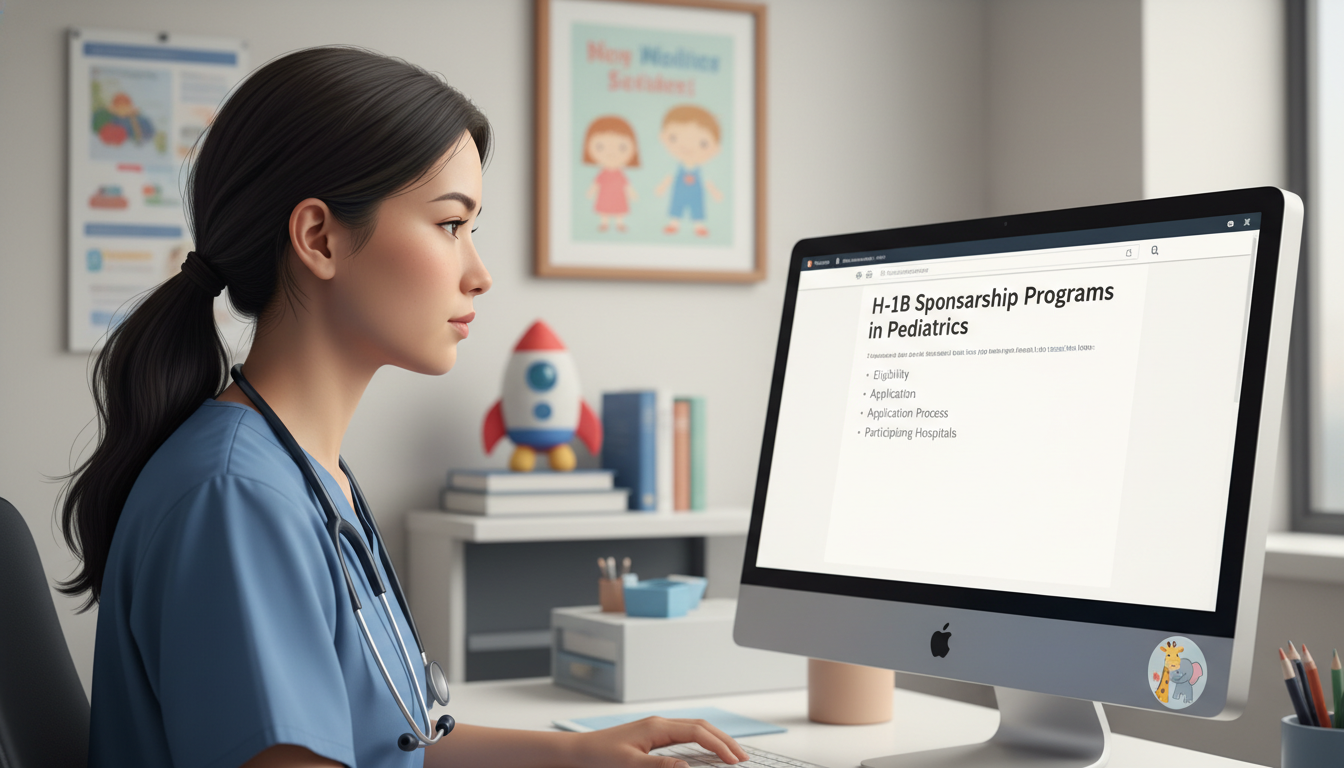 Pediatrics resident reviewing visa sponsorship information Pediatrics resident reviewing visa sponsorship information - pediatrics residency for H-1B Sponsorship Programs in Pediatrics