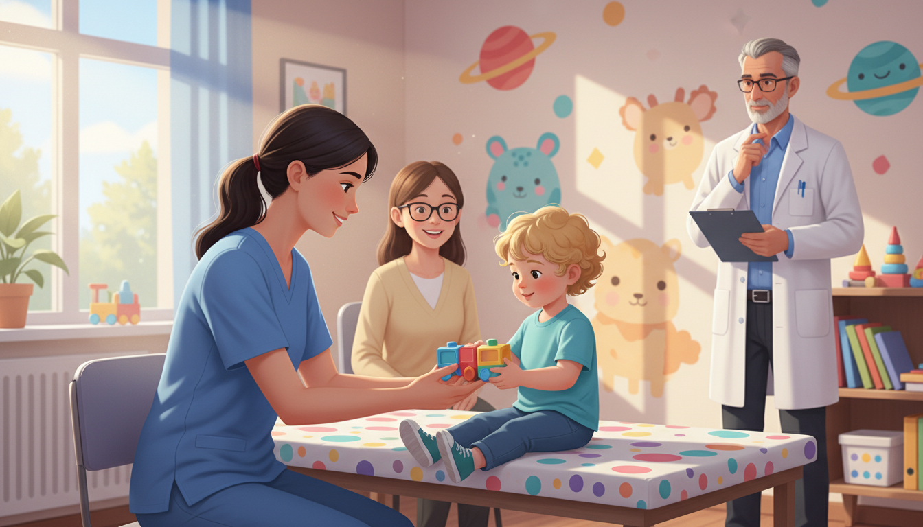 Pediatrics resident working with children in clinic to demonstrate clinical skills - pediatrics residency for Letters of Reco