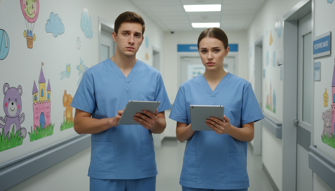 Pediatrics residents looking fatigued in hospital hallway Pediatrics residents looking fatigued in hospital hallway - pediatrics residency for Identifying Malignant Programs in Pediat