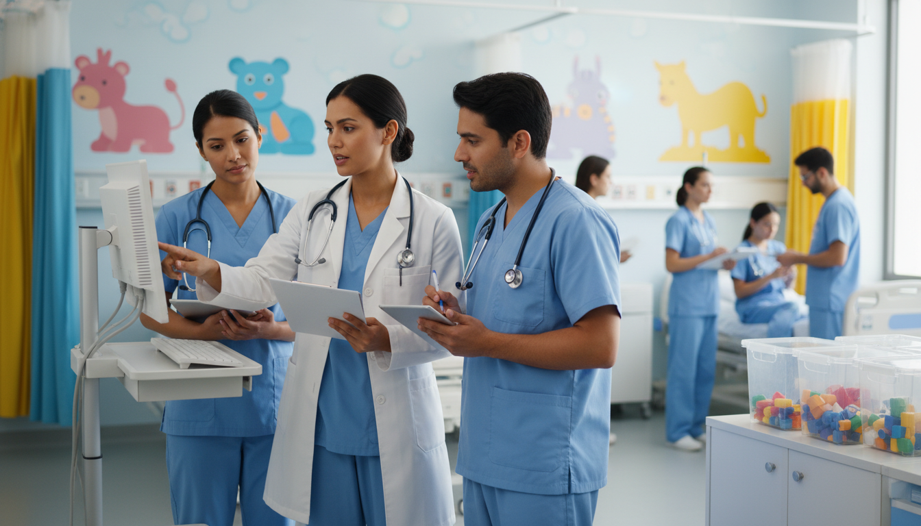 Pediatrics residents and attending discussing patient care - pediatrics residency for Program Selection Strategy in Pediatric