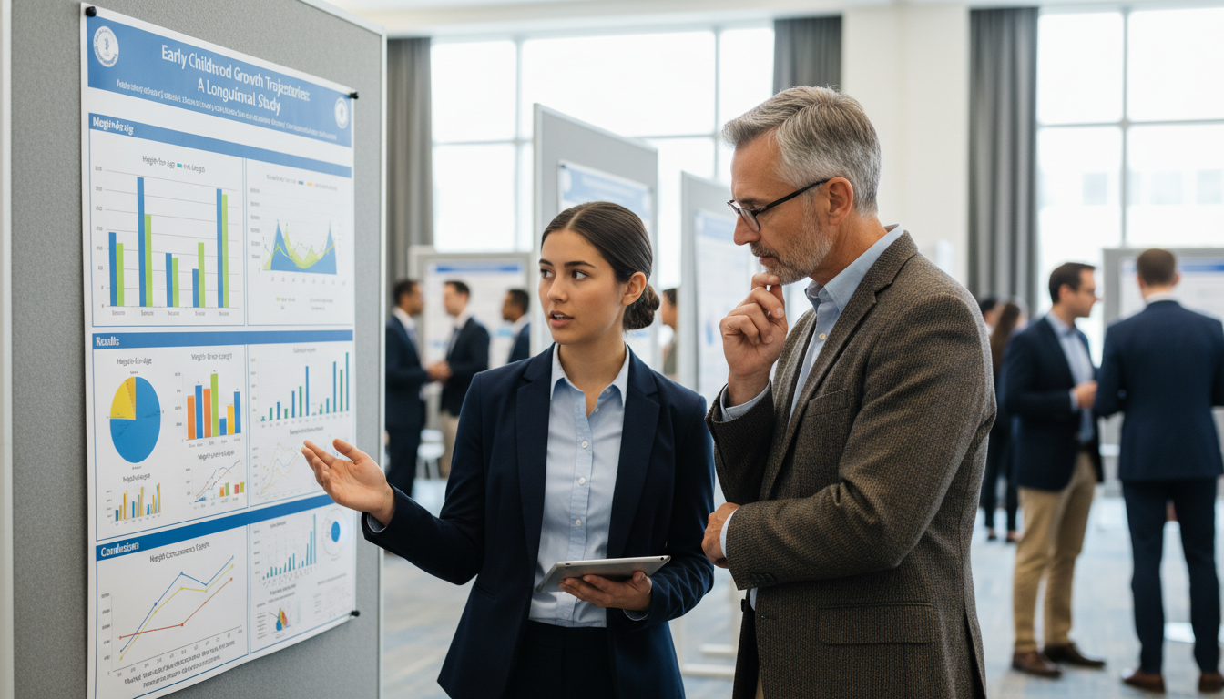 Medical student presenting a pediatrics research poster - pediatrics residency for Research Profile Building in Pediatrics: A