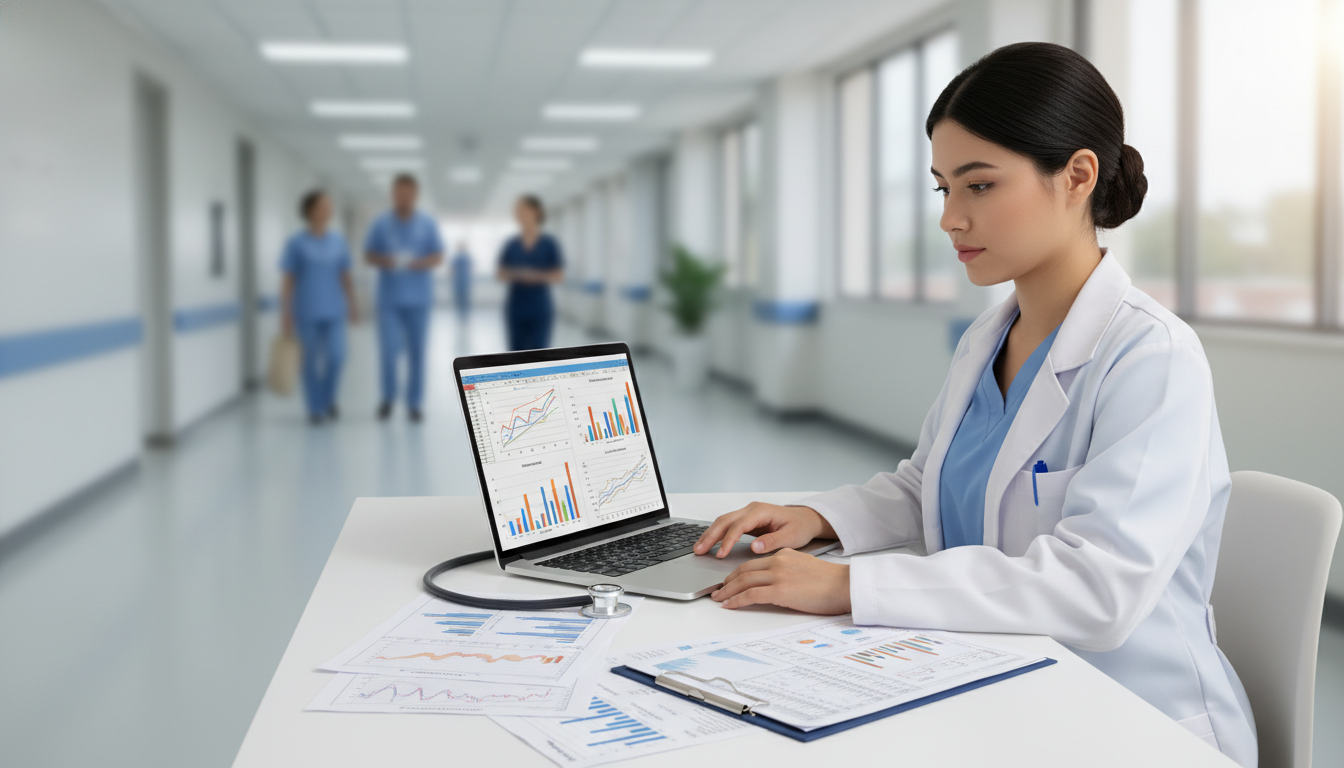 Pediatrics resident working on research with data on laptop - pediatrics residency for Research Profile Building in Pediatric