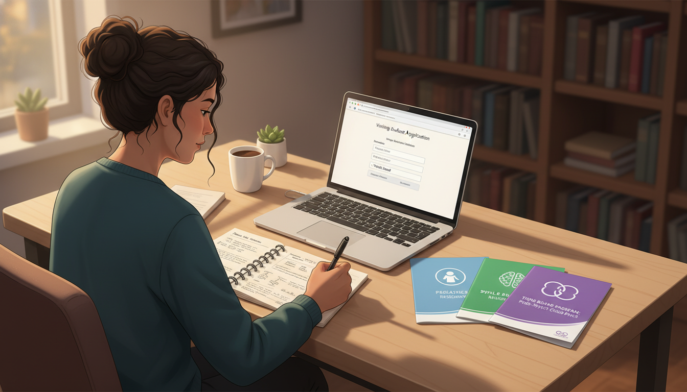 Medical student weighing options for away rotations on a laptop Medical student weighing options for away rotations on a laptop - peds psych residency for Away Rotation Strategy in Pediatri