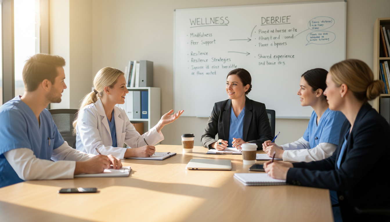 Residency wellness meeting in a hospital conference room Residency wellness meeting in a hospital conference room - peds psych residency for Residency Burnout Prevention in Pediatric