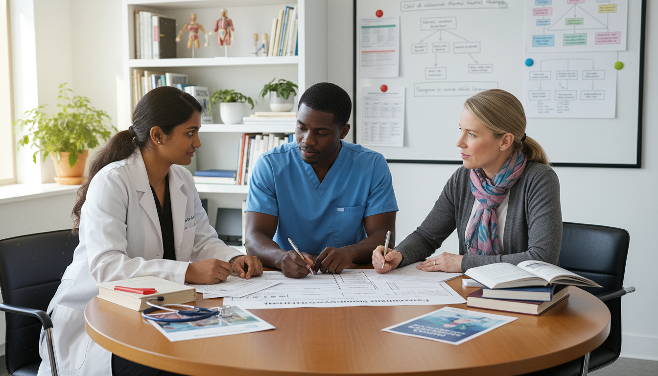 Medical student meeting with mentors to discuss pediatrics-psychiatry career paths Medical student meeting with mentors to discuss pediatrics-psychiatry career paths - peds psych residency for Choosing a Medi