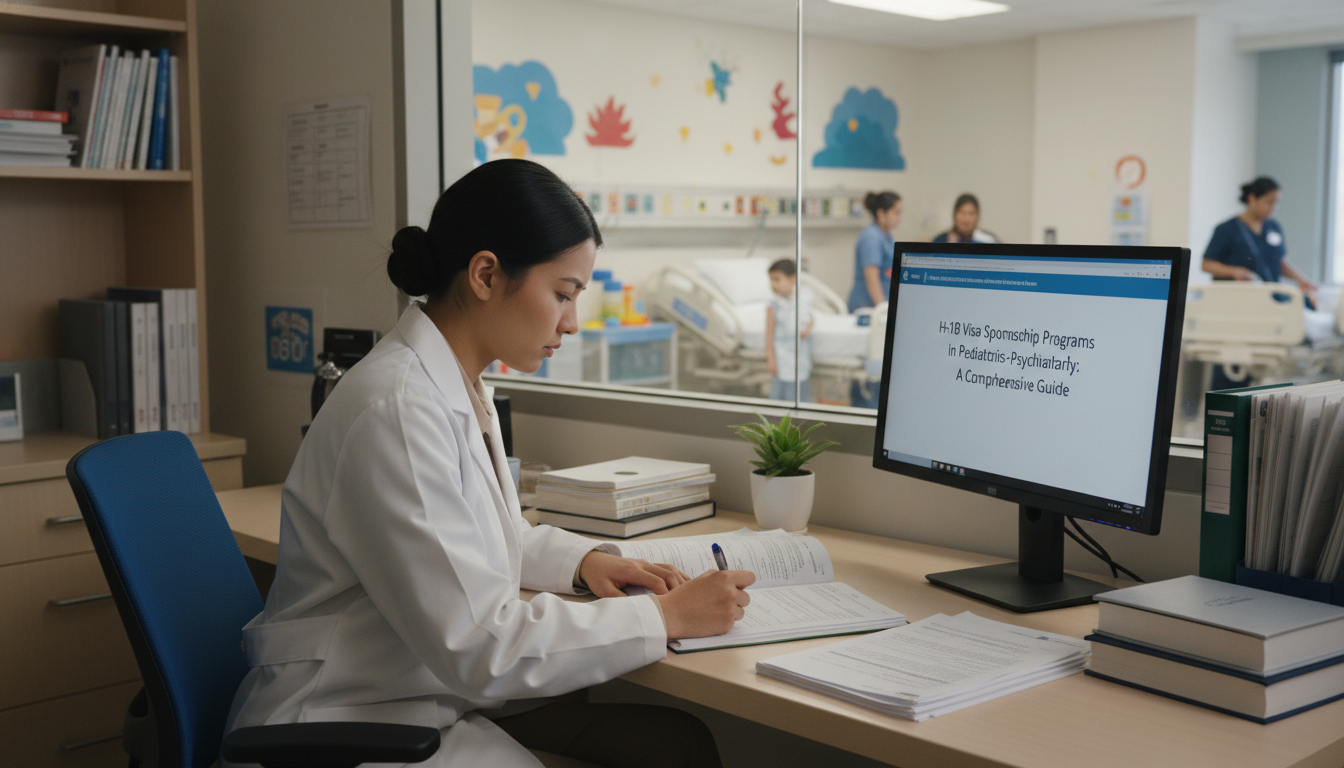 Resident reviewing H-1B visa requirements for pediatrics-psychiatry training Resident reviewing H-1B visa requirements for pediatrics-psychiatry training - peds psych residency for H-1B Sponsorship Prog