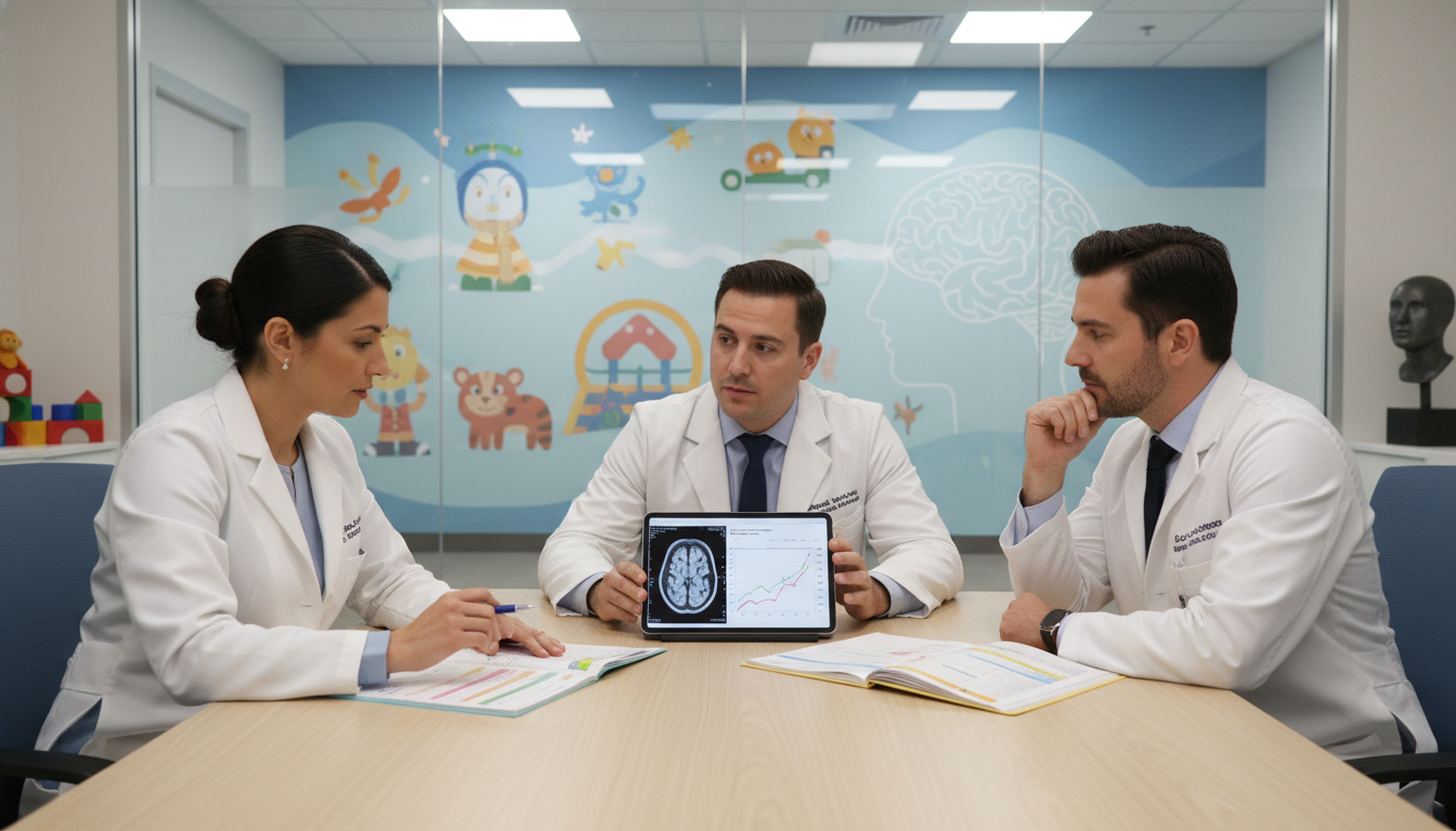 Triple Board residents discussing pediatric psychiatry cases - peds psych residency for Common Interview Questions in Pediatr