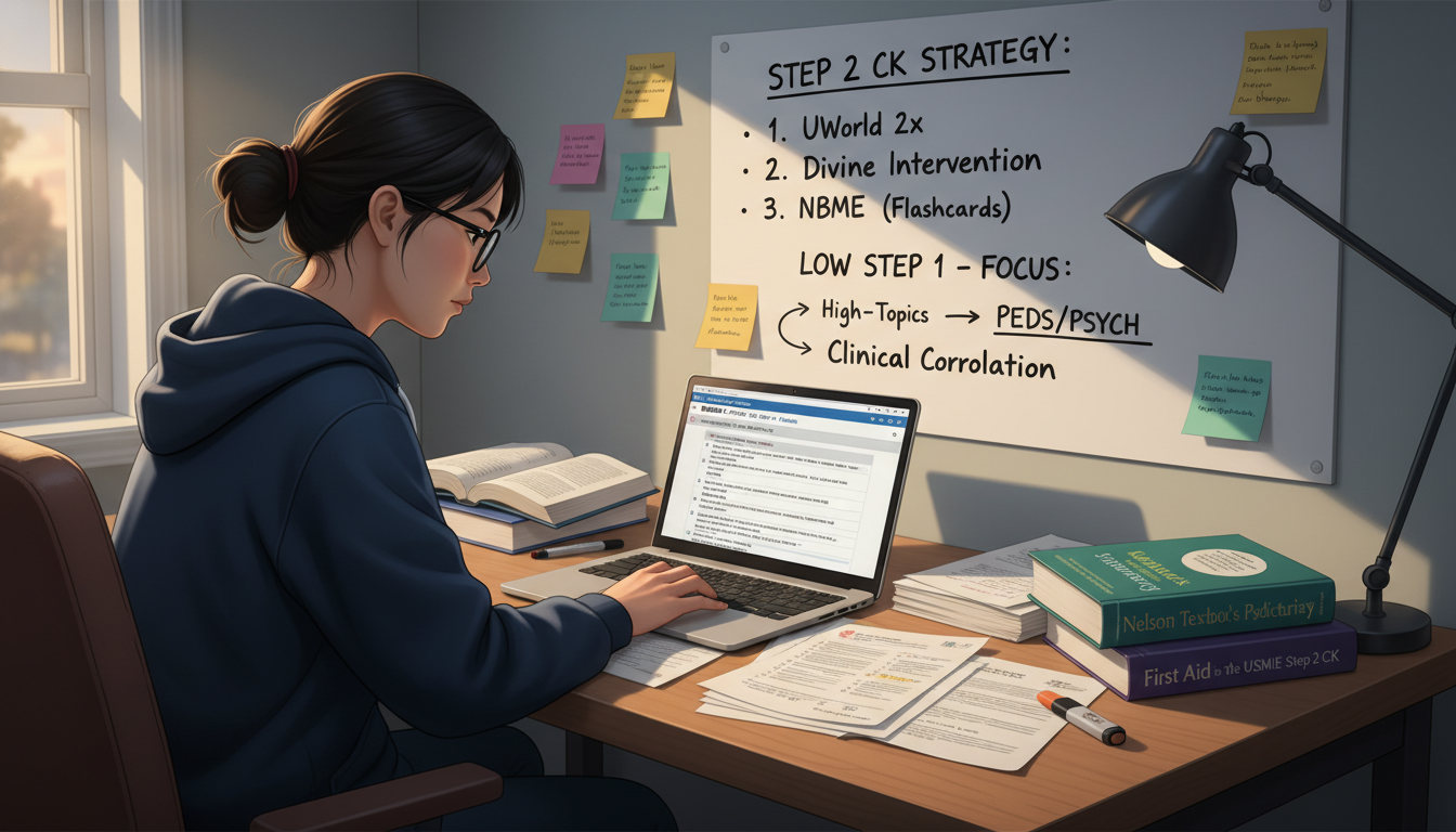 Medical student studying for Step 2 CK with pediatrics and psychiatry focus - peds psych residency for Low Step Score Strateg