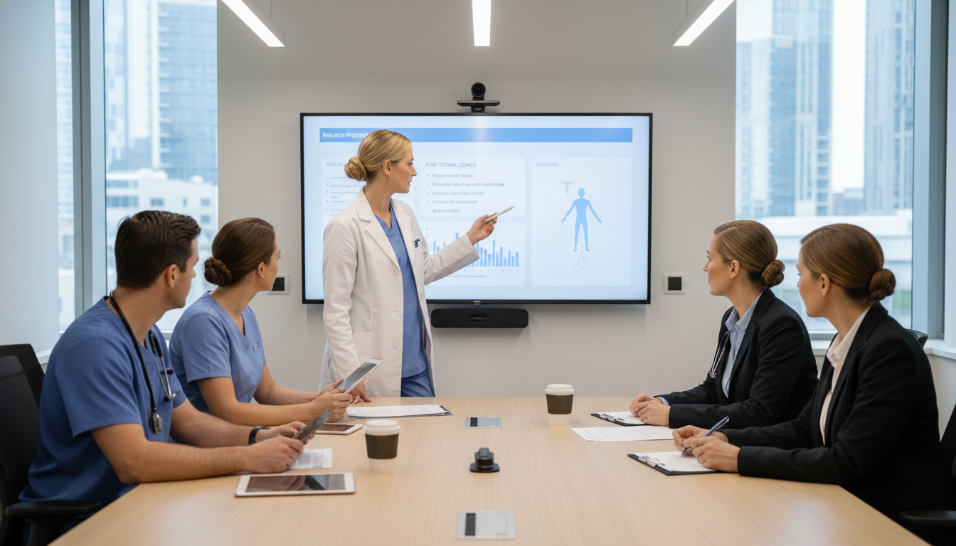 Physiatrist leading a multidisciplinary rehabilitation team Physiatrist leading a multidisciplinary rehabilitation team - PM&R residency for Choosing a Medical Specialty in Physical Med