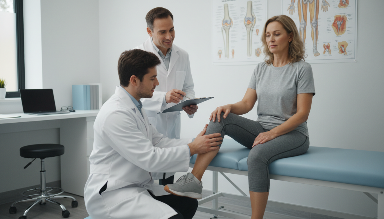 Medical student performing a focused musculoskeletal exam under supervision Medical student performing a focused musculoskeletal exam under supervision - PM&R residency for Excelling in Clinical Rotati