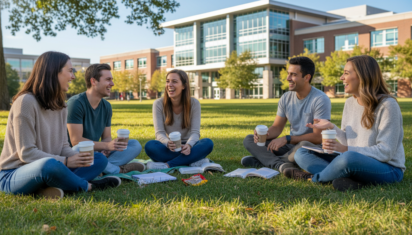 Medical students taking a wellness break outdoors Medical students taking a wellness break outdoors - PM&R residency for Surviving First Year of Med School in Physical Medicin
