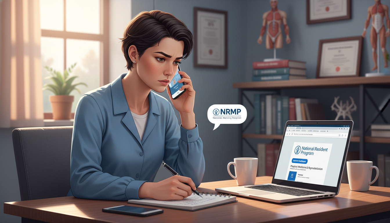 Medical student receiving a phone call about residency from a program director Medical student receiving a phone call about residency from a program director - PM&R residency for Pre-Match Communication i