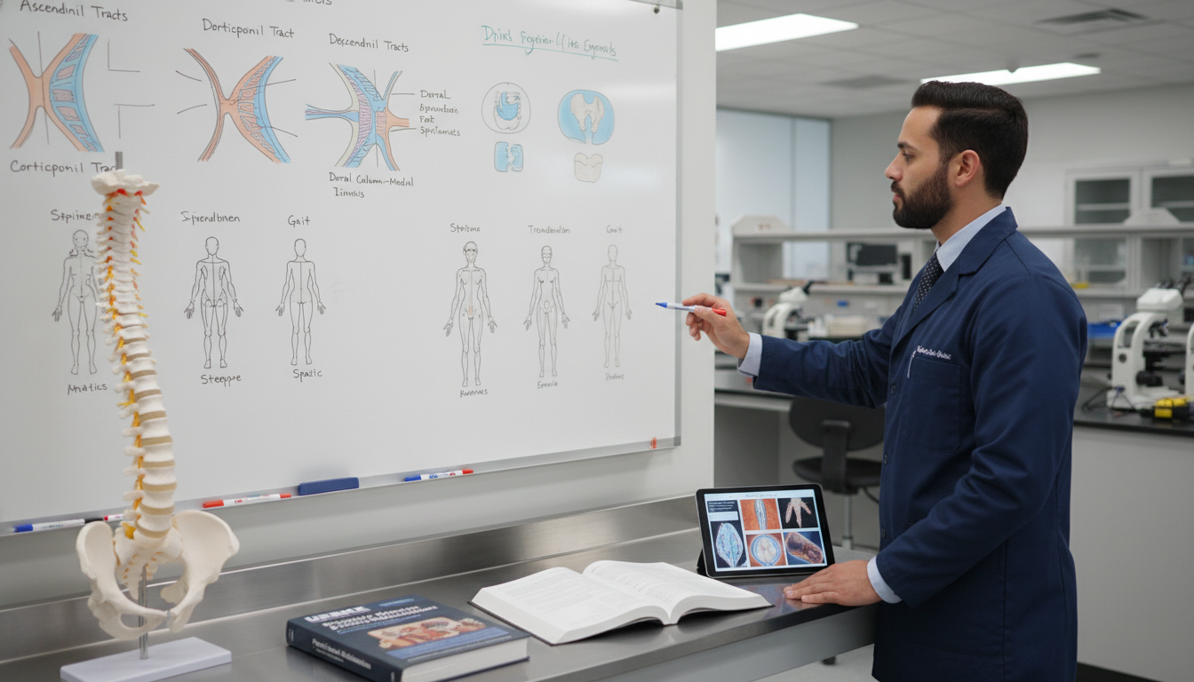 Medical student reviewing neuroanatomy and gait for USMLE Step 1 Medical student reviewing neuroanatomy and gait for USMLE Step 1 - PM&R residency for USMLE Step 1 Preparation in Physical Me