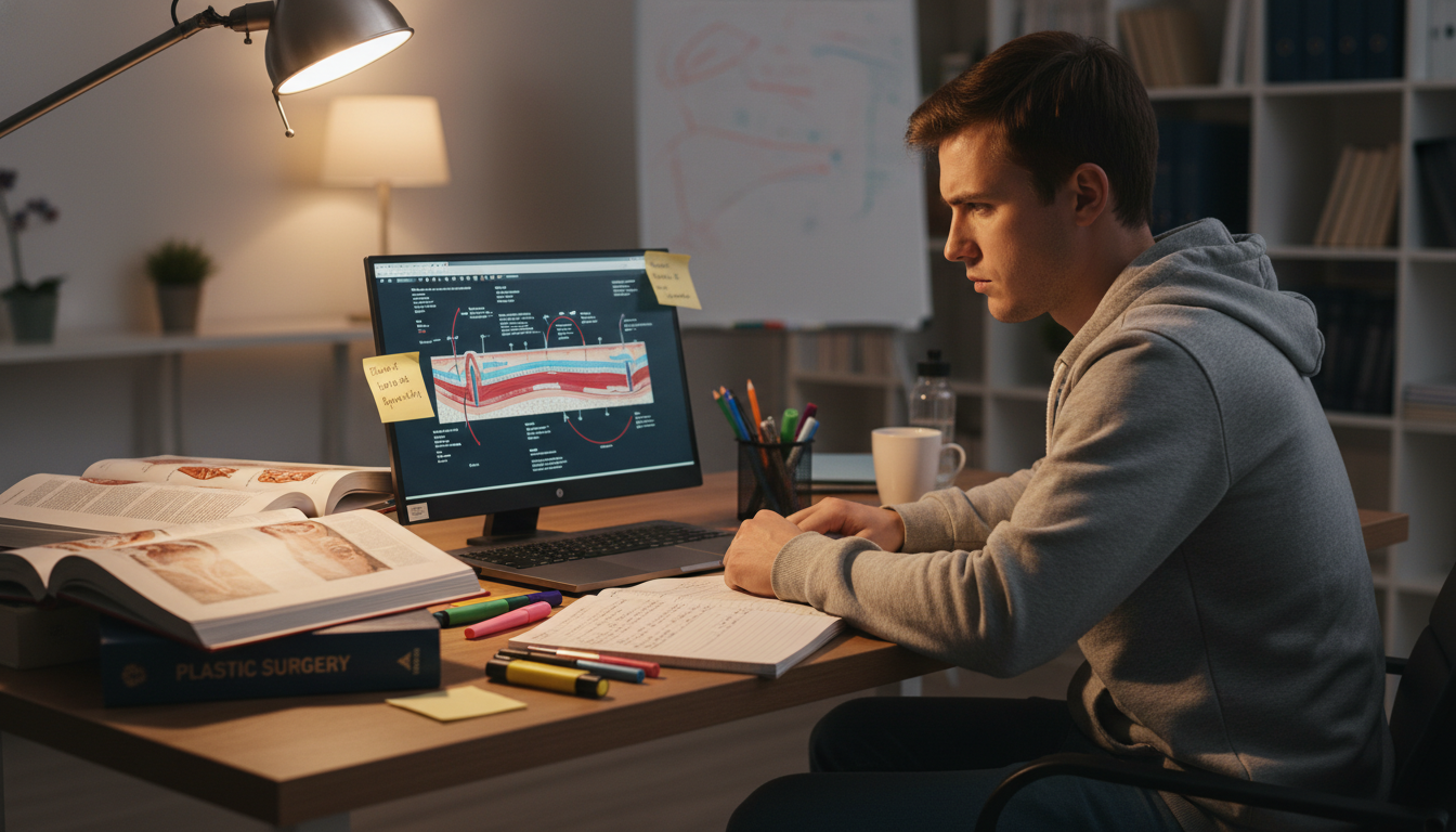 Student preparing for plastic surgery rotation by reviewing anatomy and surgical texts Student preparing for plastic surgery rotation by reviewing anatomy and surgical texts - plastic surgery residency for Excell