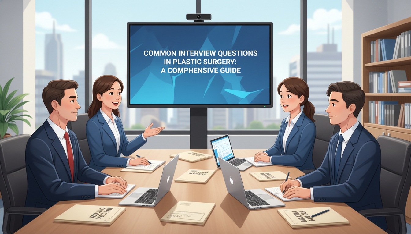 Plastic surgery residency interview panel with applicant responding - plastic surgery residency for Common Interview Question