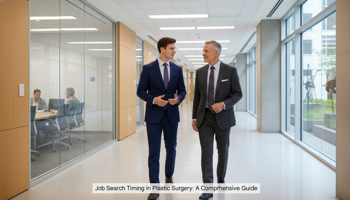 Plastic surgery fellow interviewing at a hospital for an attending position - plastic surgery residency for Job Search Timing