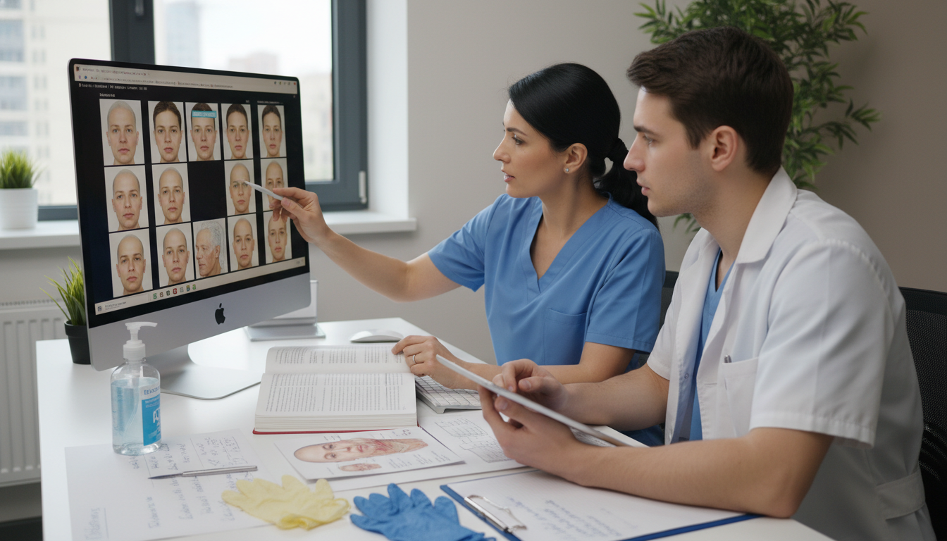 Plastic surgery attending and medical student discussing clinical photos Plastic surgery attending and medical student discussing clinical photos - plastic surgery residency for Medical Shadowing Ex