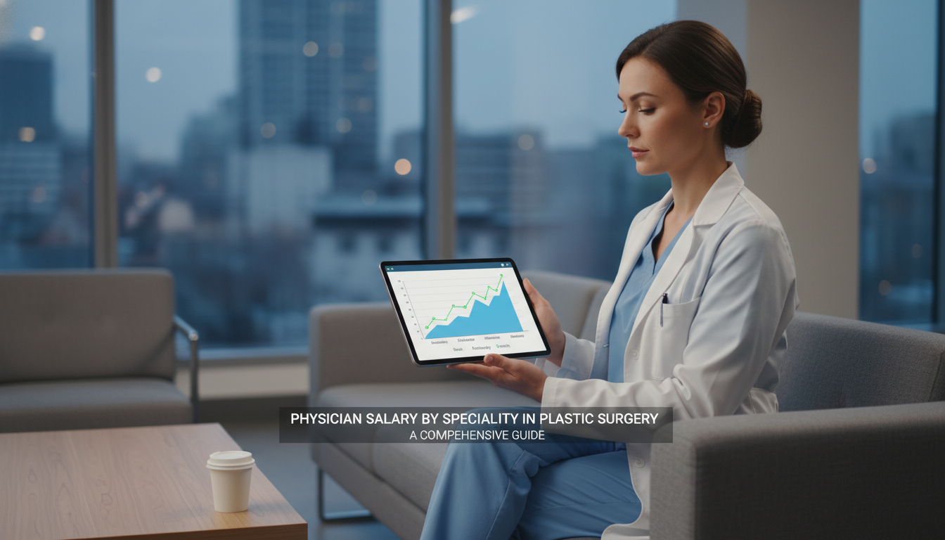 Plastic surgery resident reviewing income trajectory chart from residency to attending - plastic surgery residency for Physic