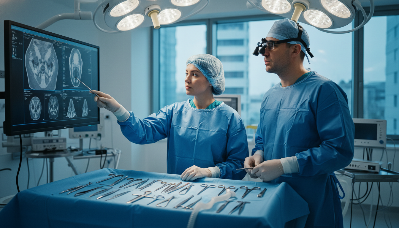 Plastic surgery resident and attending discussing operative cases - plastic surgery residency for Program Selection Strategy