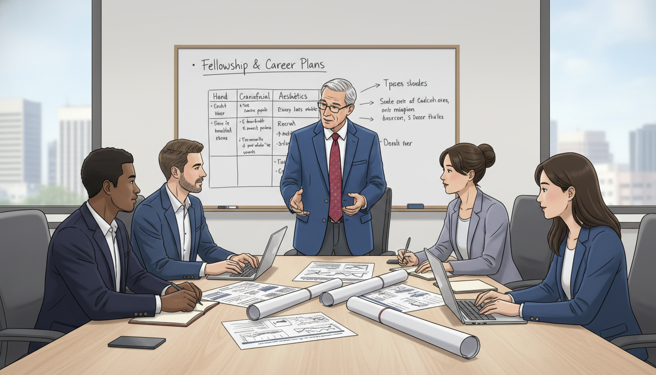 Plastic surgery residents discussing research and career plans - plastic surgery residency for Questions to Ask Programs in P