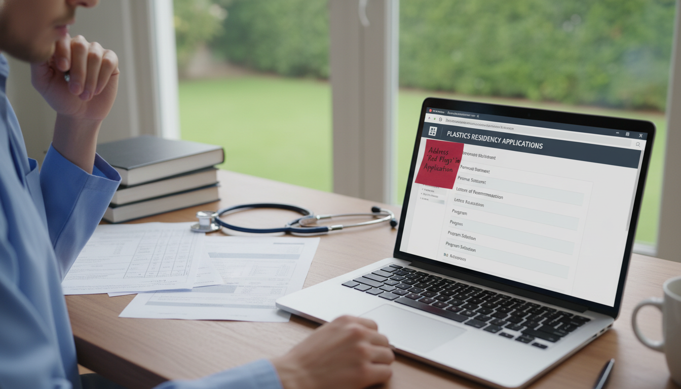 Medical student reviewing academic record and test scores Medical student reviewing academic record and test scores - plastic surgery residency for Addressing Red Flags in Plastic Sur
