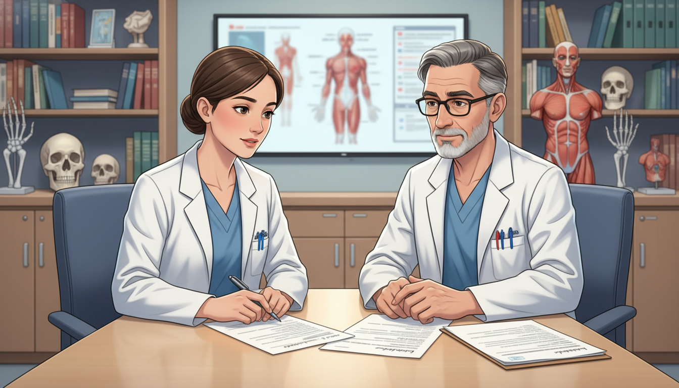 Plastic surgery resident discussing professionalism and feedback with mentor Plastic surgery resident discussing professionalism and feedback with mentor - plastic surgery residency for Addressing Red F