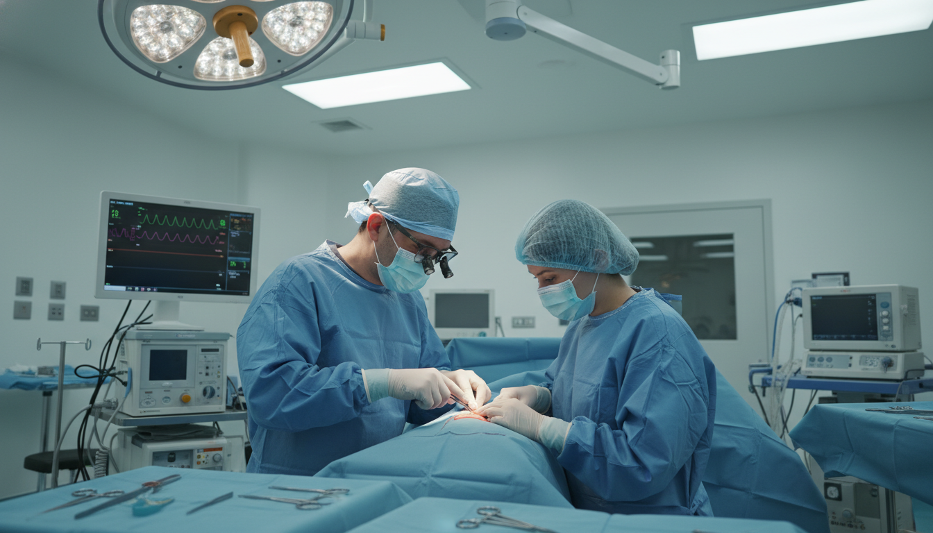 Plastic surgery resident and student in operating room - plastic surgery residency for Ultra-Competitive Specialty Strategy i