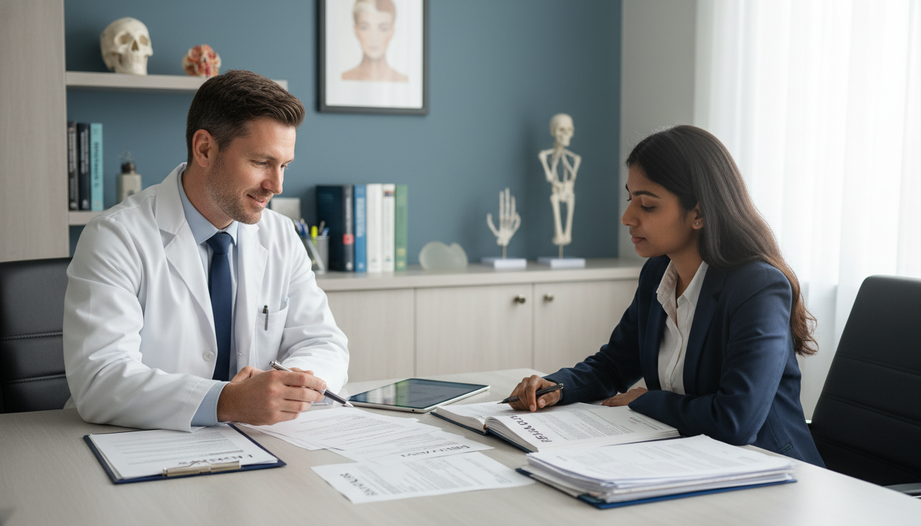 Plastic surgery residency program director discussing visa options with IMG candidate - plastic surgery residency for Visa Na