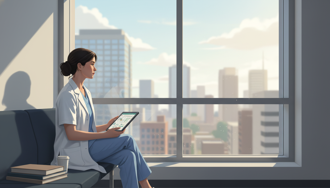 Resident reflecting on specialty choices during a quiet moment in the hospital Resident reflecting on specialty choices during a quiet moment in the hospital - preliminary medicine year for Choosing a Med